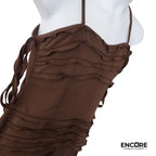 Brown Ruffle Detail Set  two piece
