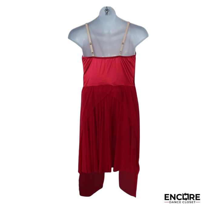 Red Satin & Chiffon Lyrical Dress  dress