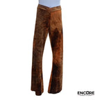 Velvet Flare Pants with Crossed Waistband  pants