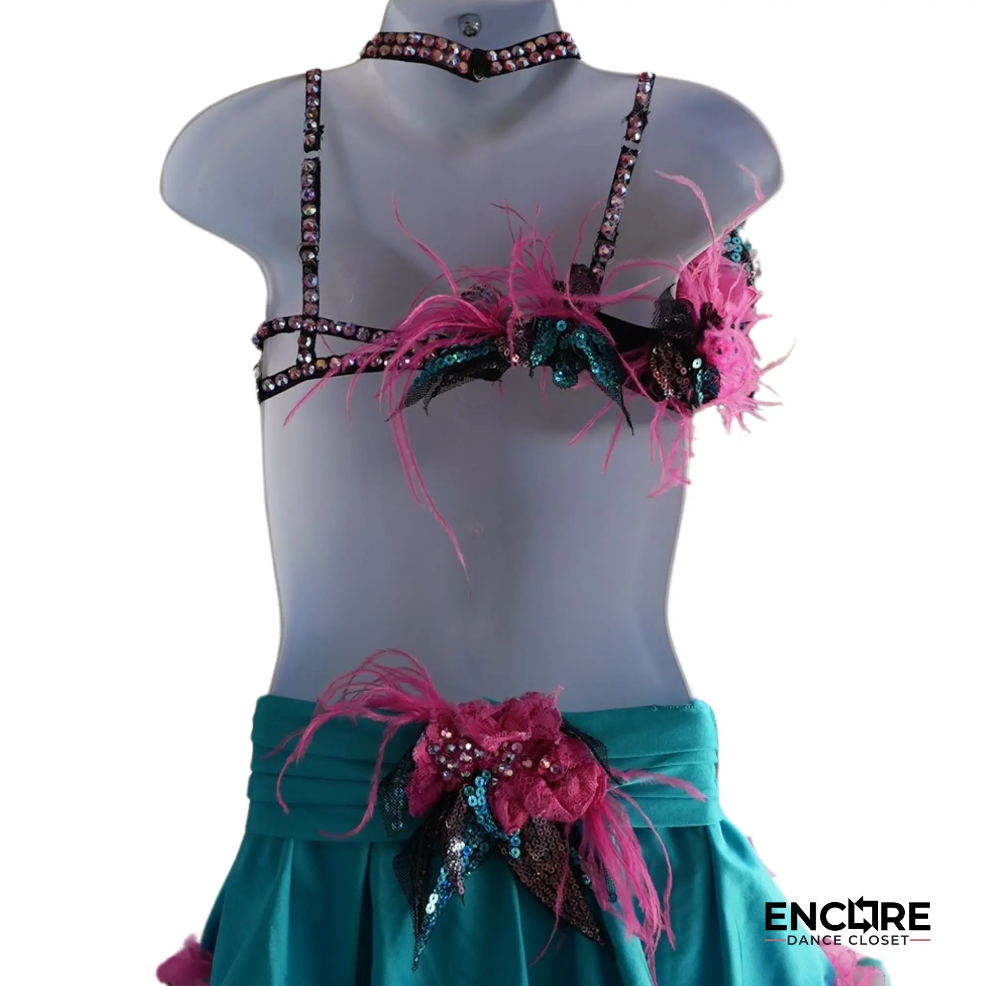 Turquoise & Pink Feather Dream  two piece