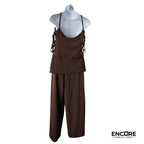 Brown Ruffle Detail Set  two piece