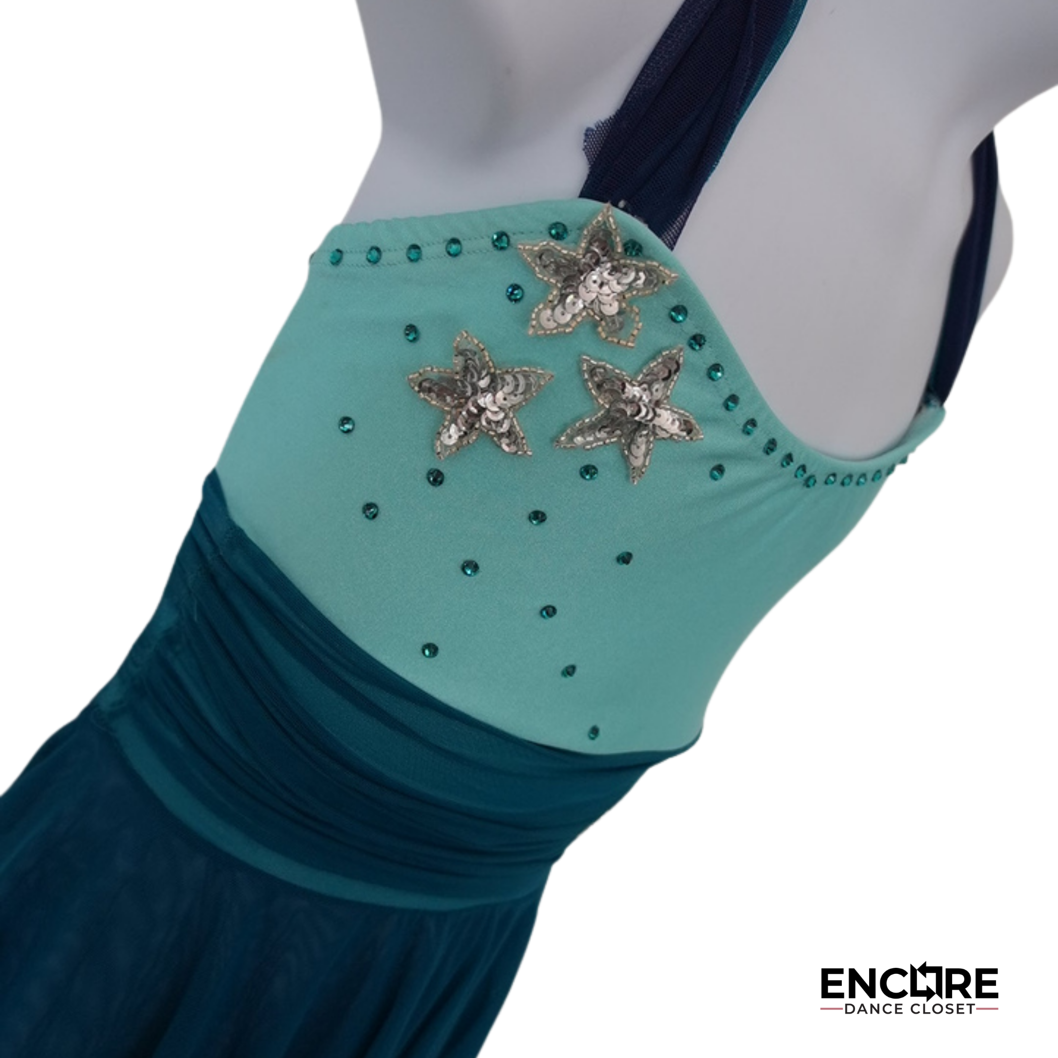 Aqua & Navy Starfish Lyrical Dress  dress
