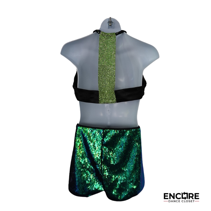 Emerald Iridescent Reversible Sequin Two-Piece  two piece