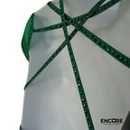 Emerald Green Leotard with Rhinestone Straps  leotard