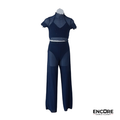 Navy Mesh Contemporary Two-Piece Set  two piece