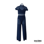 Navy Mesh Contemporary Two-Piece Set  two piece
