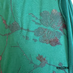 Dark Green Leotard with Mesh Skirt and Floral Accents  leotard