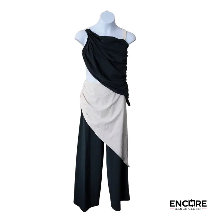 Gray & White Draped Contemporary Set  two piece