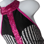 Pink and Black Harlequin Two-Piece Jazz Costume  leotard