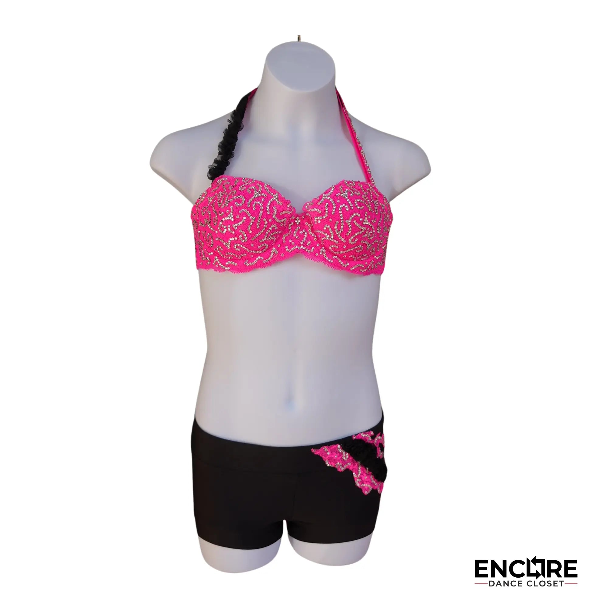 Pink Rhinestone Showstopper  two piece