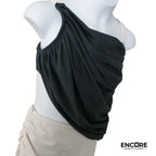 Gray & White Draped Contemporary Set  two piece