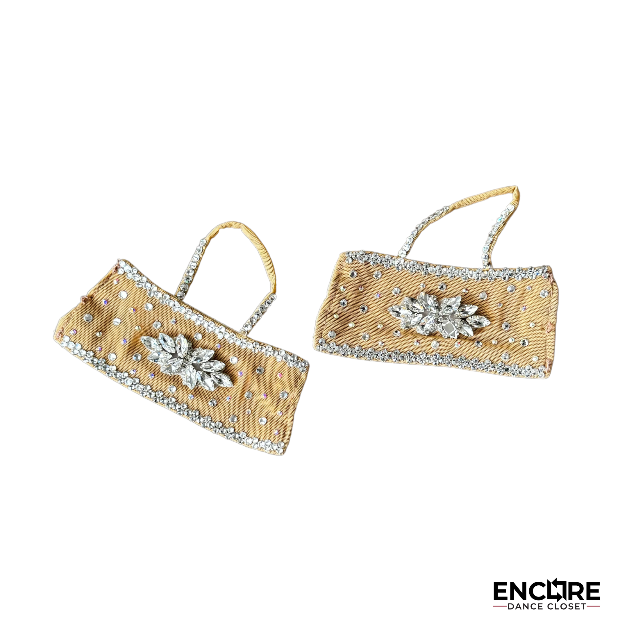 Nude Jazzy Costume with Rhinestones and Fringe - Encore Dance Closet