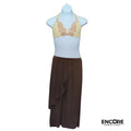 Ivory and Floral Two-Piece Set with Culotte Pants  two piece
