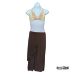Ivory and Floral Two-Piece Set with Culotte Pants  two piece