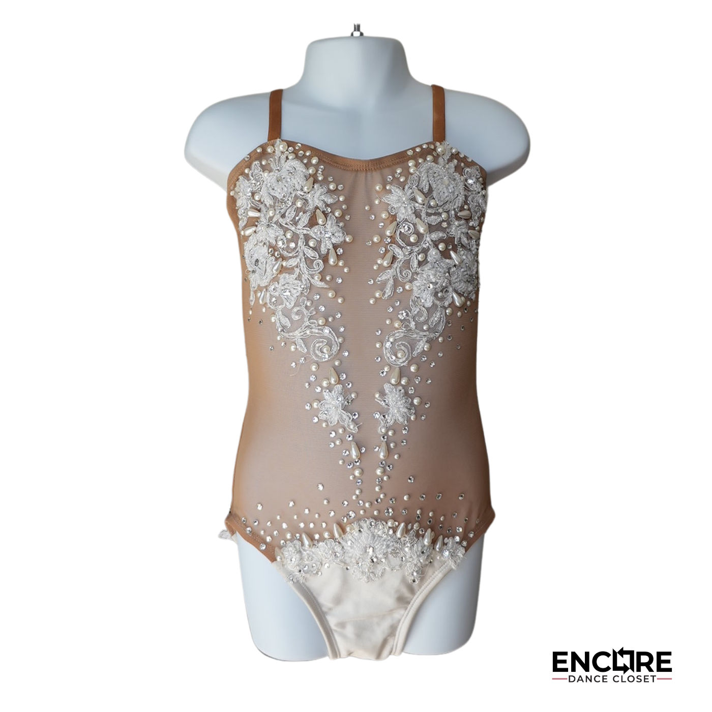 Ethereal Pearl Nude Mesh Leotard