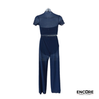 Navy Mesh Contemporary Two-Piece Set  two piece