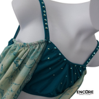 Teal Floral Mesh Two-Piece Costume  two piece