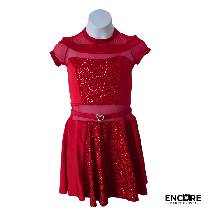 Crimson Heart Sequin Dress  dress