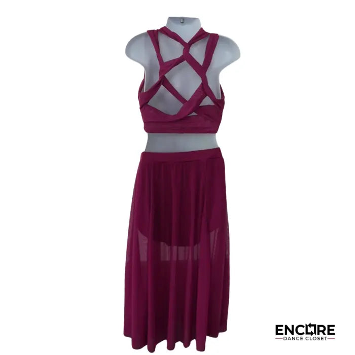 Berry Mesh Lyrical Set  two piece