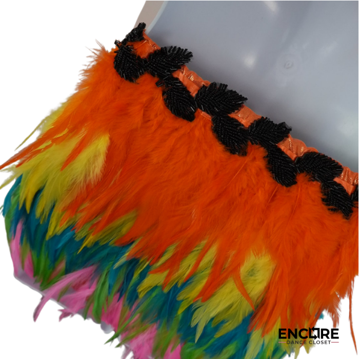 Orange Feather & Beaded Butterfly Two-Piece Costume  two piece