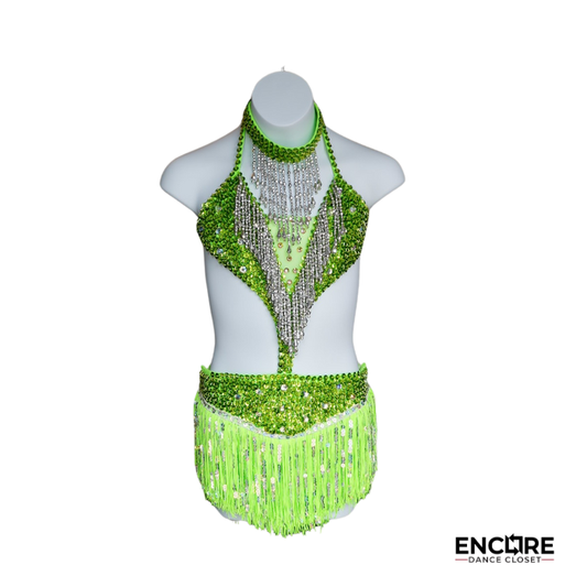 Lime Green Costume with Fringe