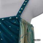 Teal Floral Mesh Two-Piece Costume  two piece