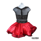 Black Sequin Dance Dress with Red Satin Skirt  dress