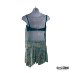 Teal Floral Mesh Two-Piece Costume  two piece