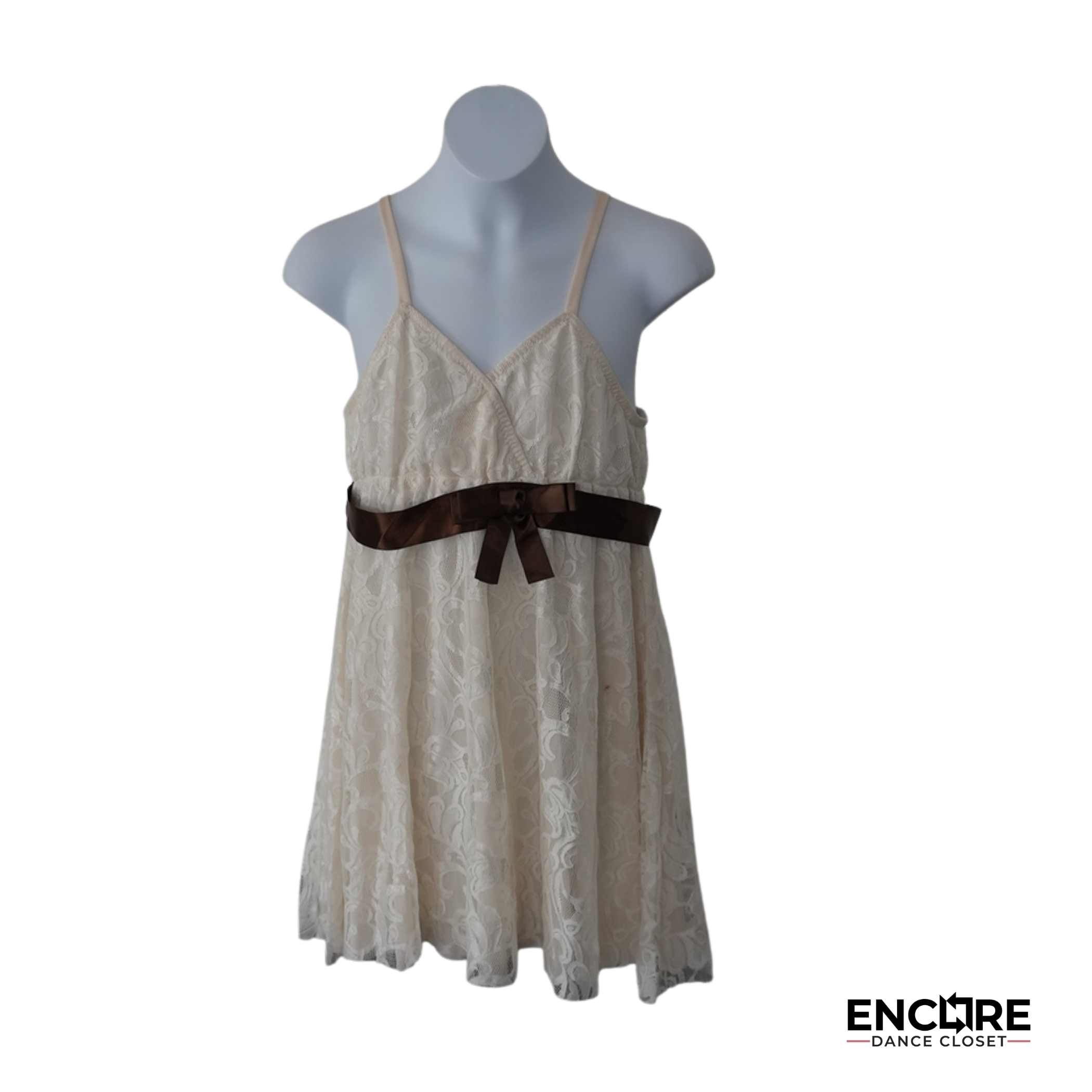 Ivory Lace Lyrical Dress with Satin Ribbon  dress