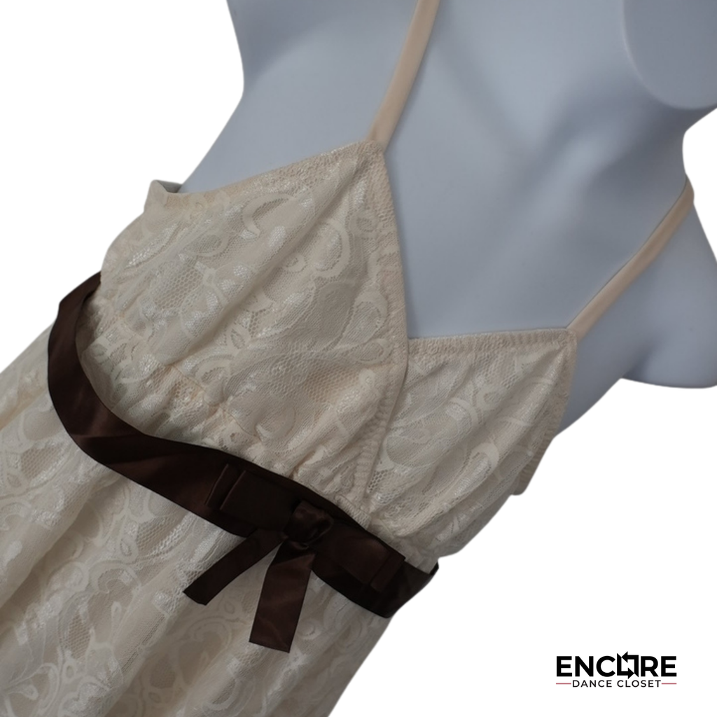 Ivory Lace Lyrical Dress with Satin Ribbon  dress