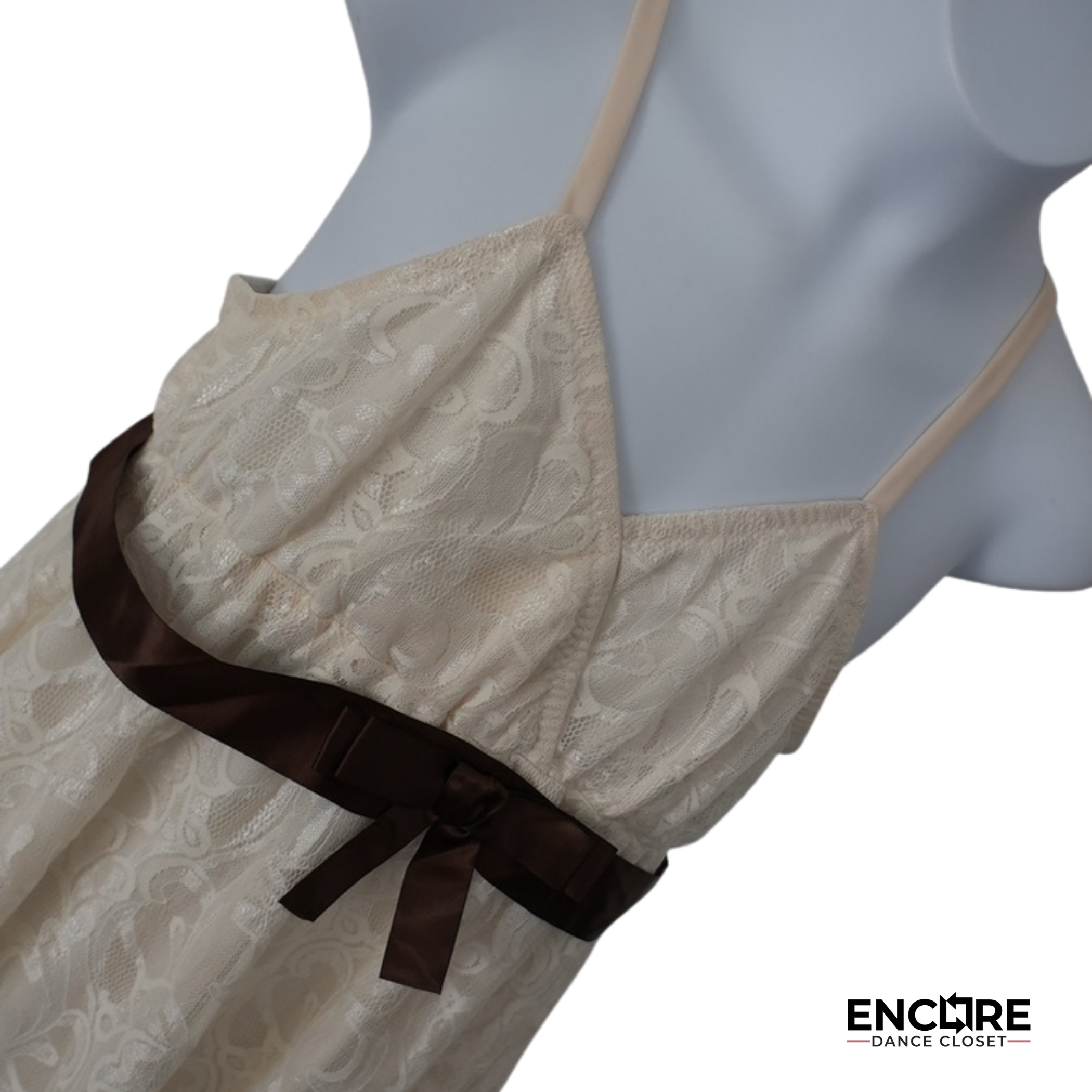 Ivory Lace Lyrical Dress with Satin Ribbon  dress