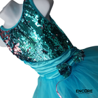 Teal Sequin Lyrical Costume with Layered Tulle Skirt  dress
