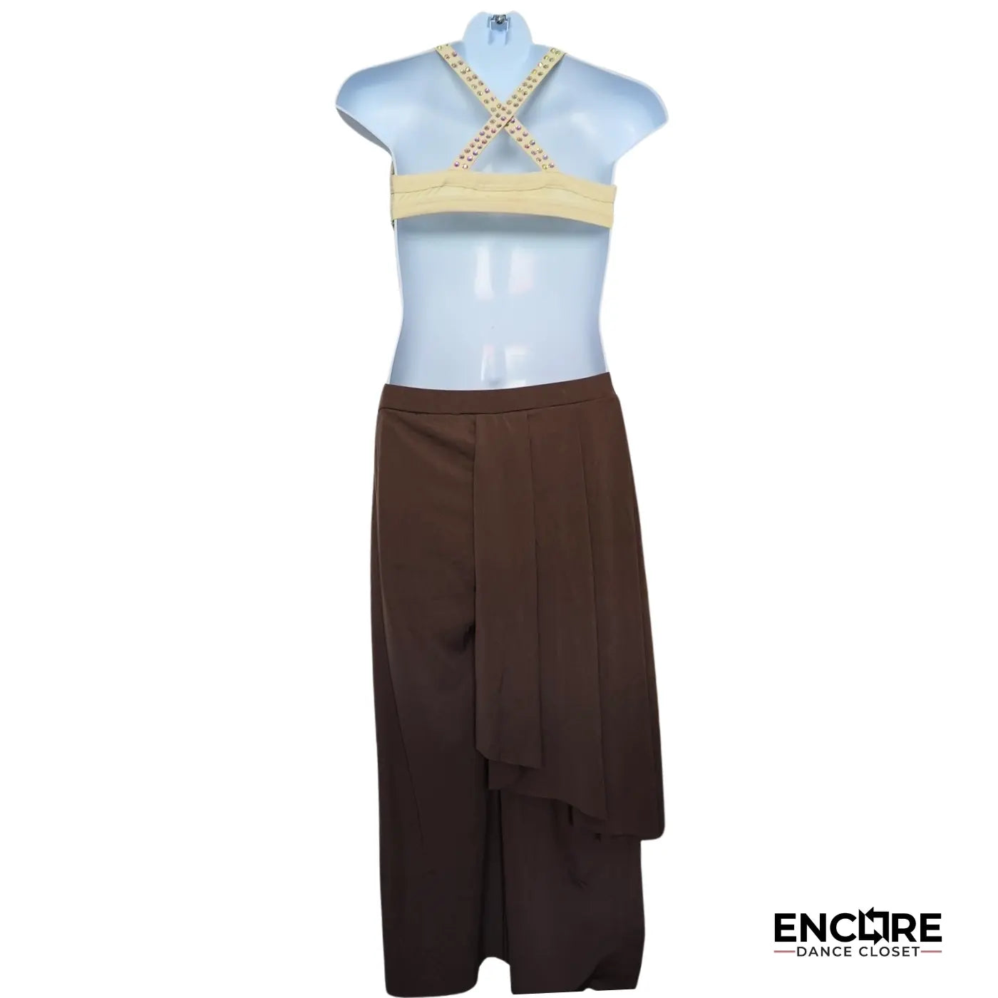 Ivory and Floral Two-Piece Set with Culotte Pants  two piece