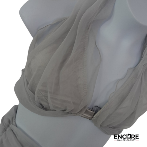 Dove Grey Chiffon Two-Piece Dance Costume  two piece