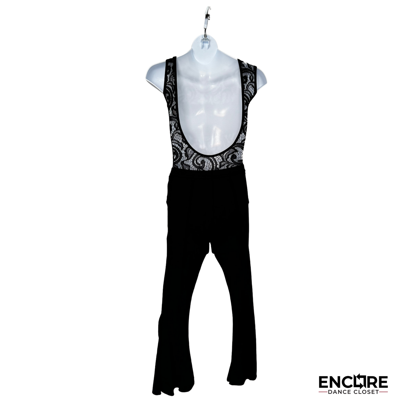 Elegant Black Lace Leotard with Stylish Pants