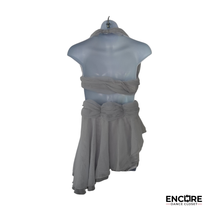 Dove Grey Chiffon Two-Piece Dance Costume  two piece
