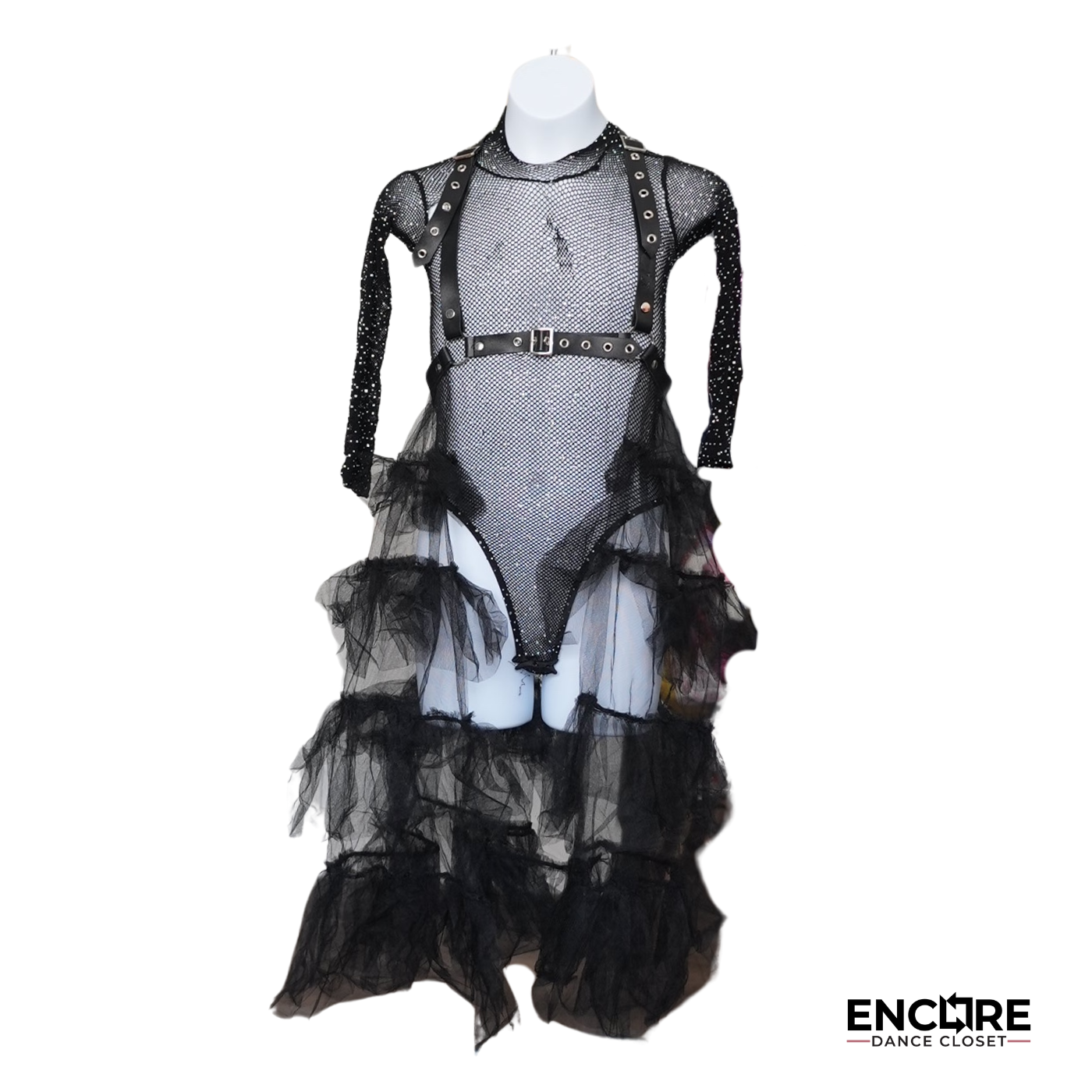 Black Tulle and Leatherette Layered Costume