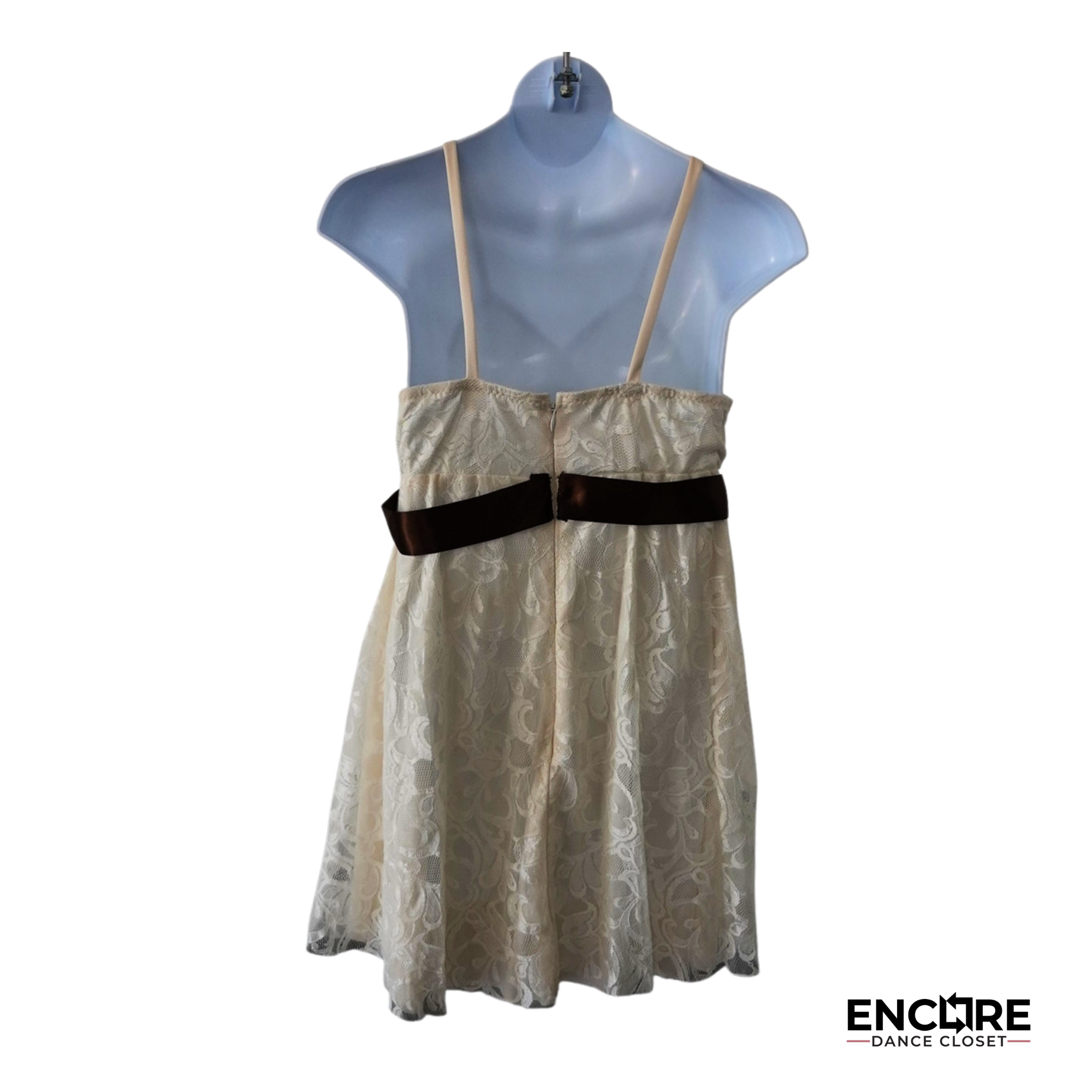 Ivory Lace Lyrical Dress with Satin Ribbon  dress