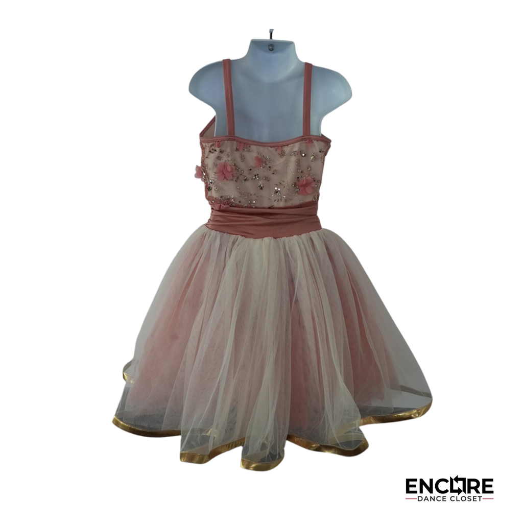 Blush Floral Tulle Dress with Embellished Bodice  dress