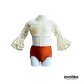 Elegant Ivory and Copper Leo  leotard