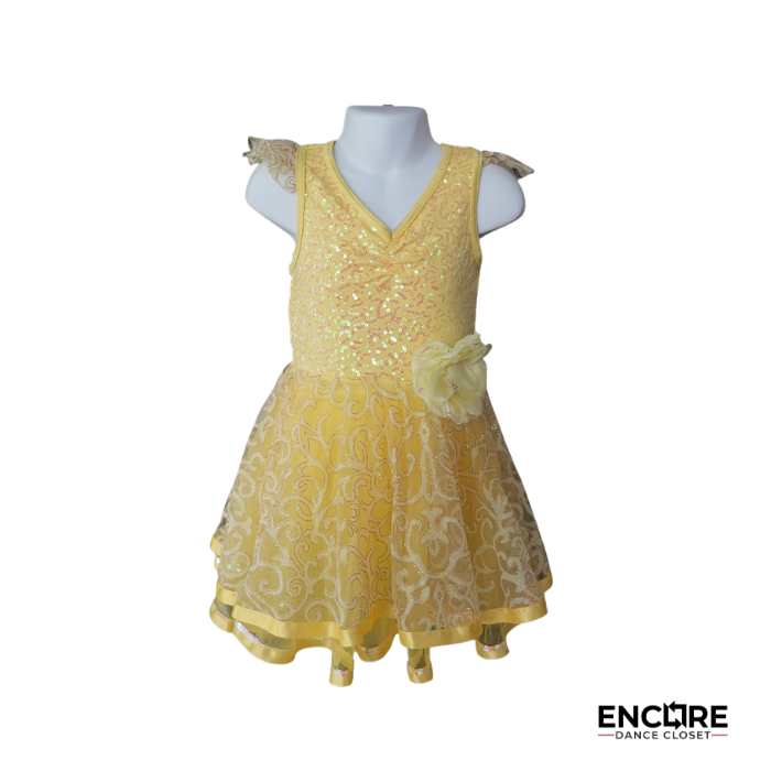 Yellow Lace Character Costume with Floral Accent  dress