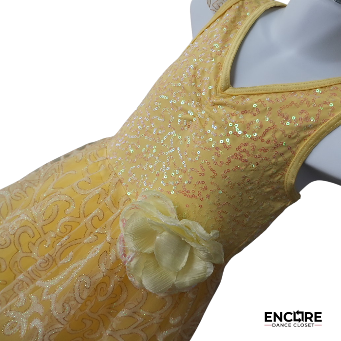 Yellow Lace Character Costume with Floral Accent  dress