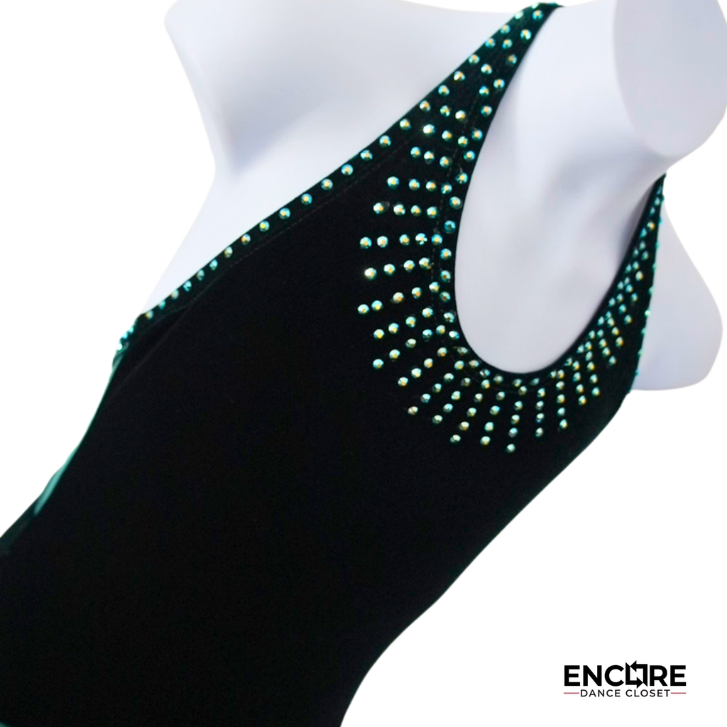 Emerald & Black Ballroom-Style Dress  dress