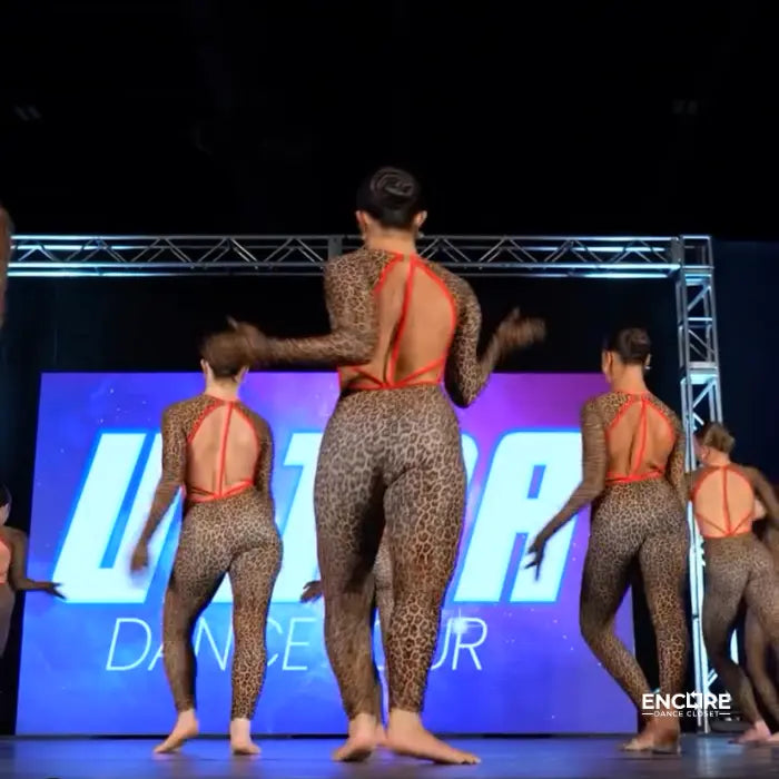 Cheetah Print Unitard with Mesh Details and Gloves  unitard