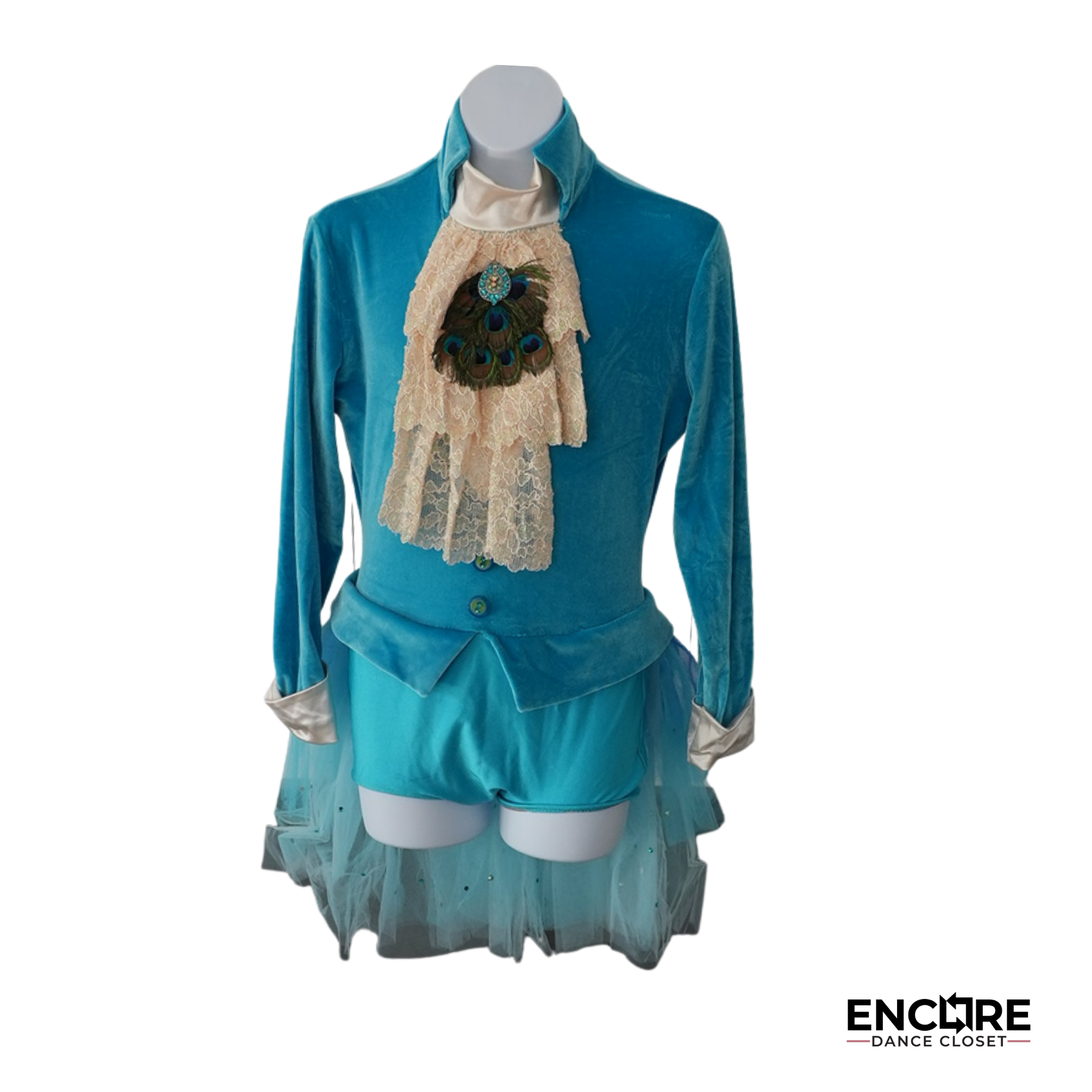 Peacock-Inspired Velvet Character Costume  biketard