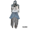 Silver Hip Hop Pants with Denim Accessories  pants