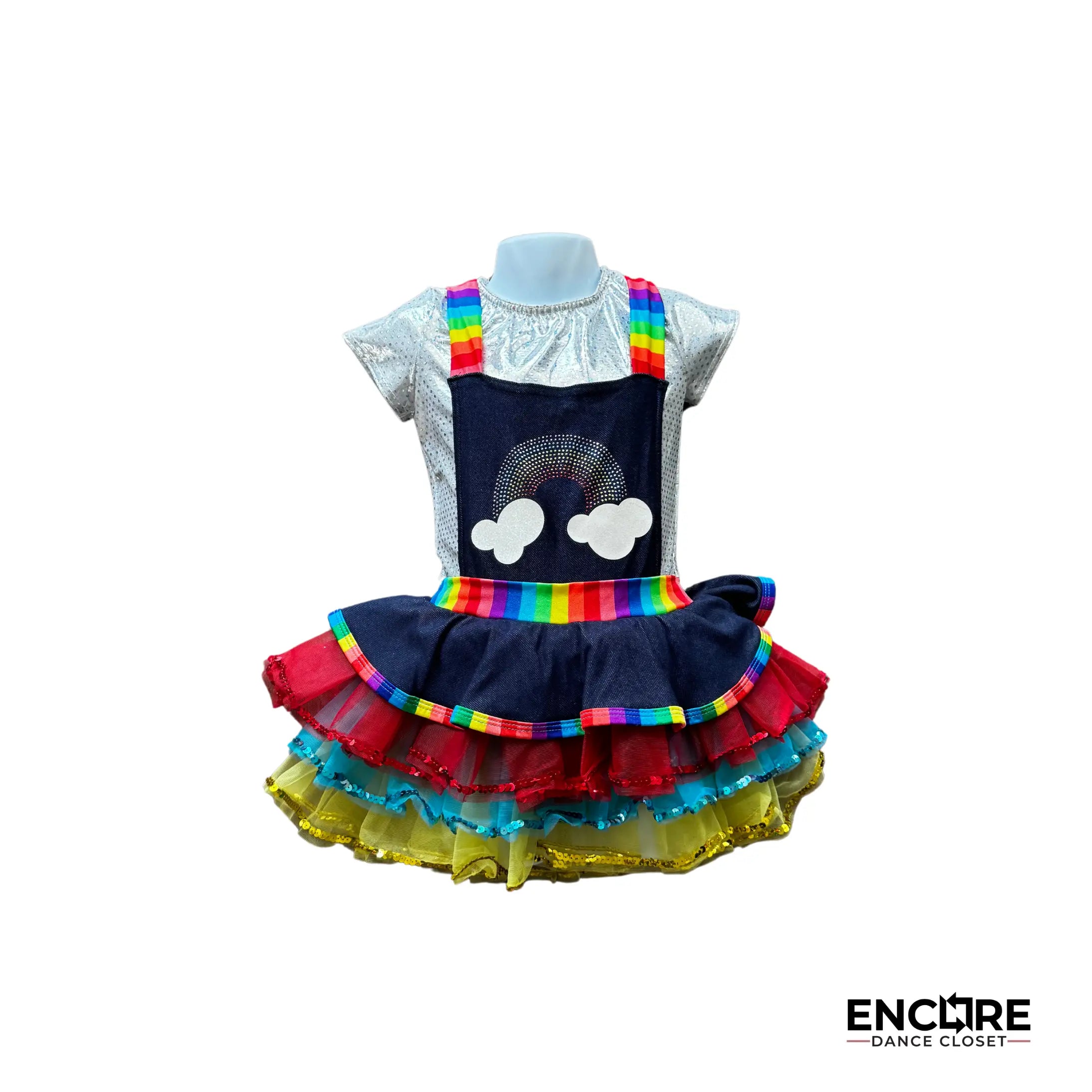 Playful Rainbow Overall Tutu  dress