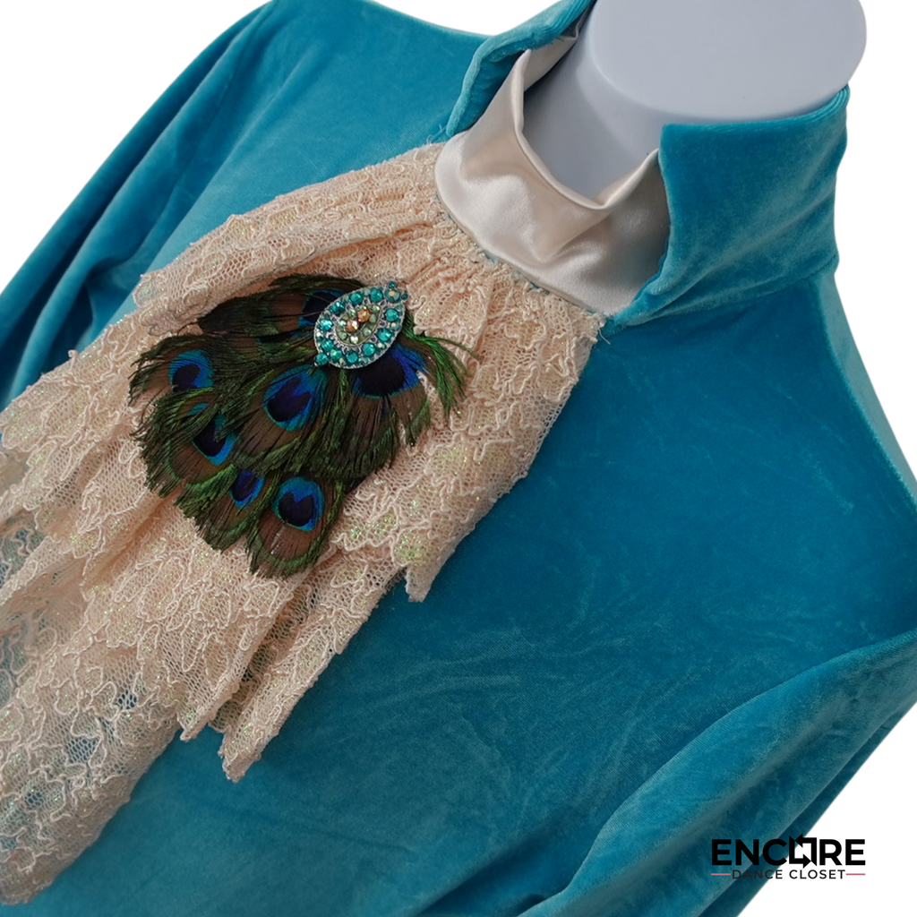 Peacock-Inspired Velvet Character Costume  biketard