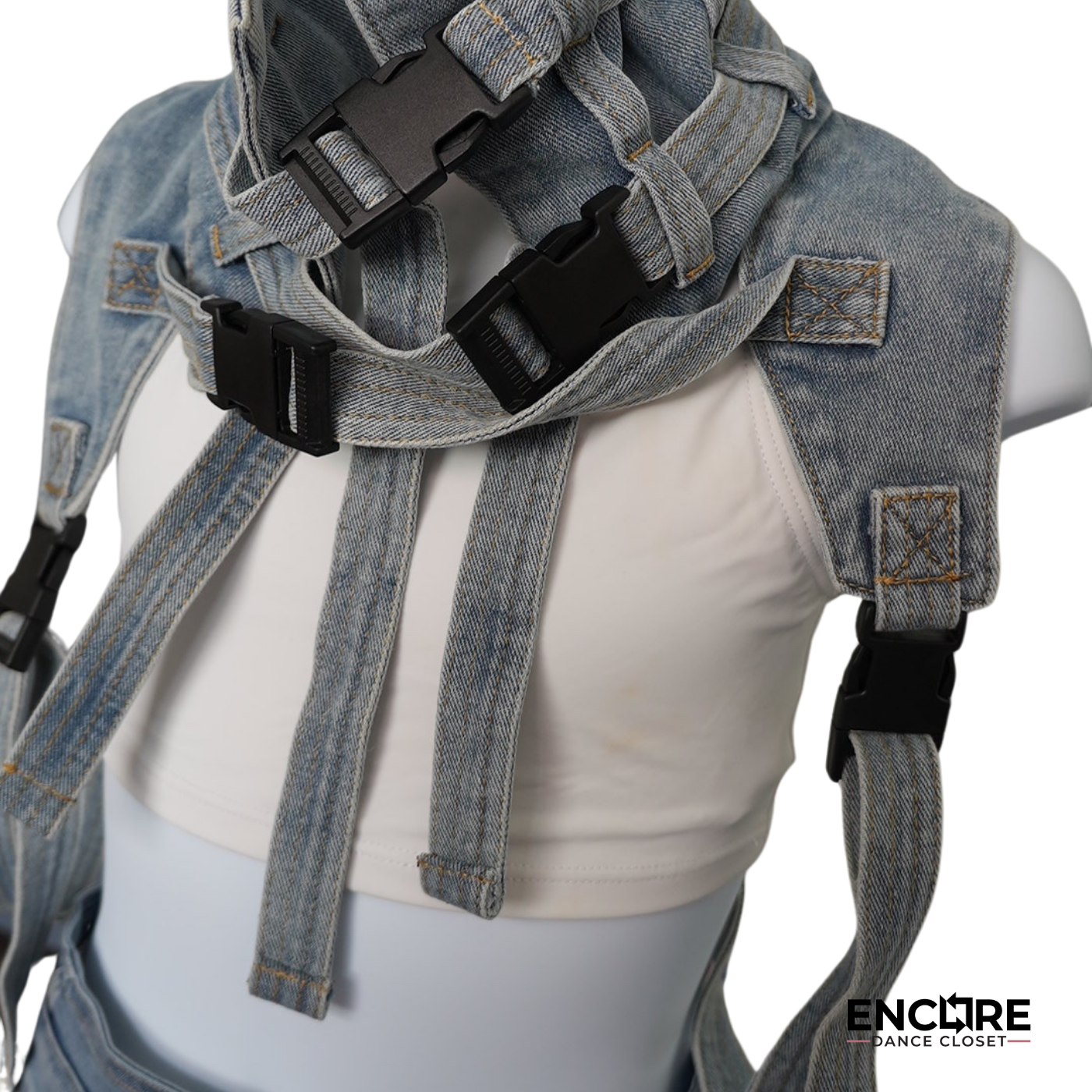 Silver Hip Hop Pants with Denim - Encore Dance Closet