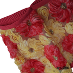 Coral & Yellow Floral Wrap Skirt  skirt